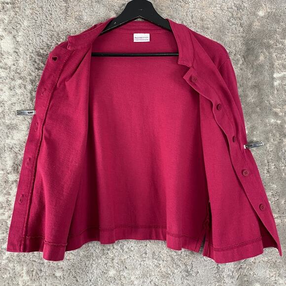Pacificotton Size S Minimalist Cardigan Sweater Pink Long Sleeve Button - Picture 2 of 9